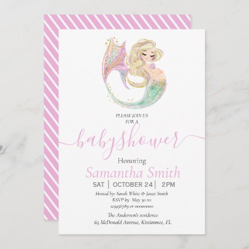 Mermaid Baby Shower Mother To Be invitation