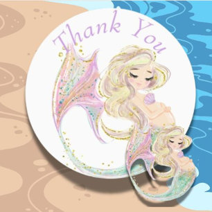 Mermaid Baby Shower Mother To Be Labels