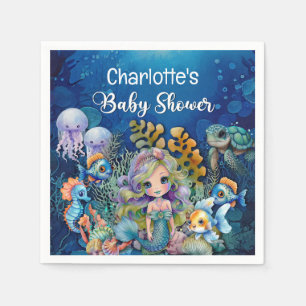 Mermaid Baby Shower Napkins