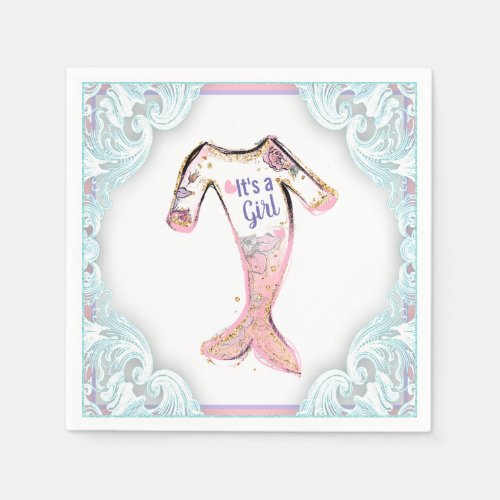 Mermaid Baby Shower Paper Napkins