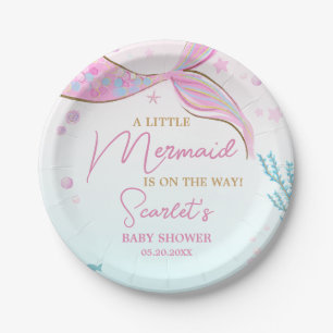 Mermaid Baby Shower Paper Plates