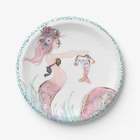 Mermaid Baby Shower Paper Plates