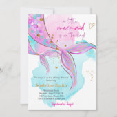 Mermaid Baby Shower Sprinkle Girl Pink Invitation (Front)