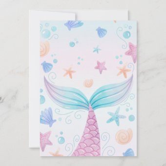 Mermaid Baby Shower Starfish Shell Under the Sea B Thank You Card | Zazzle