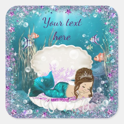 Mermaid Baby Shower Stickers