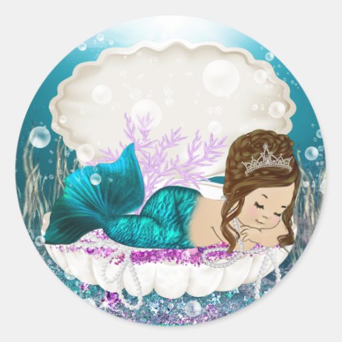 Mermaid Baby Shower Stickers