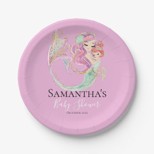 Mermaid Baby Shower Sweet Little Mermaid Paper Plates