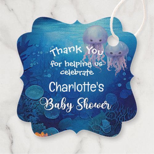 Mermaid Baby Shower Thank You Favor Tags