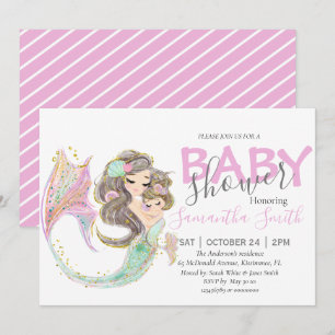 Mermaid baby Shower under the sea Announcement