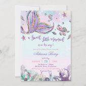 Mermaid Baby Shower Under the Sea Baby Girl Invitation (Front)