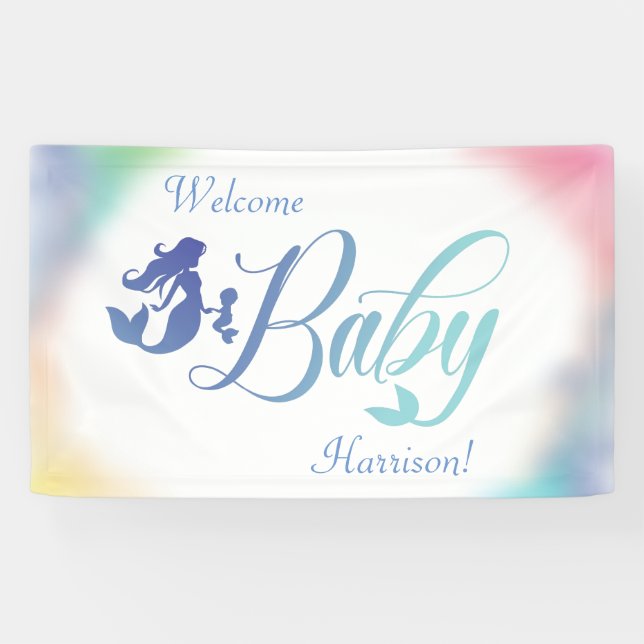 Mermaid Baby Shower Under the Sea Banner (Horizontal)