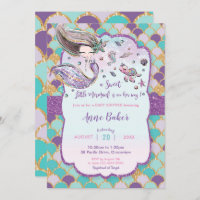 Mermaid Baby Shower Under the Sea Creatures Girl Invitation