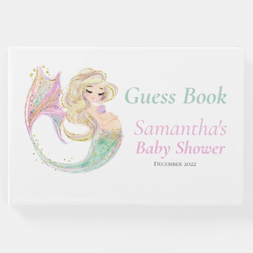 Mermaid Baby Shower Under The Sea Glitter Guest Book