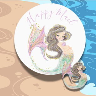 Mermaid Baby Shower. Under The Sea. Glitter Labels