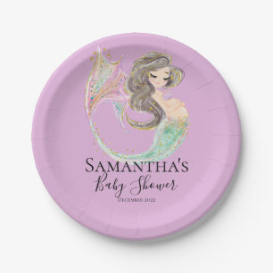 Mermaid Baby Shower. Under The Sea. Glitter Paper Plates