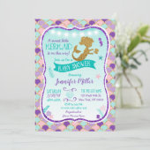 Mermaid Baby Shower Under The Sea Invitation (Standing Front)