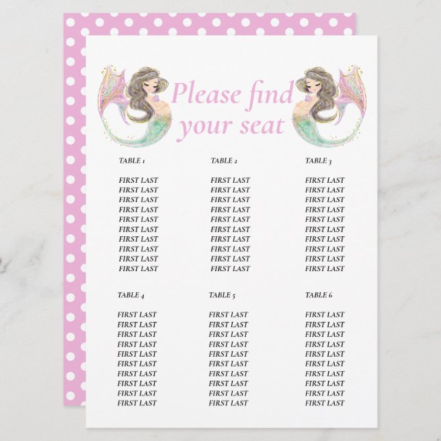 Mermaid baby shower under the sea invitation (Front/Back)