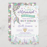 Mermaid Baby Shower Under the Sea Invite Beach