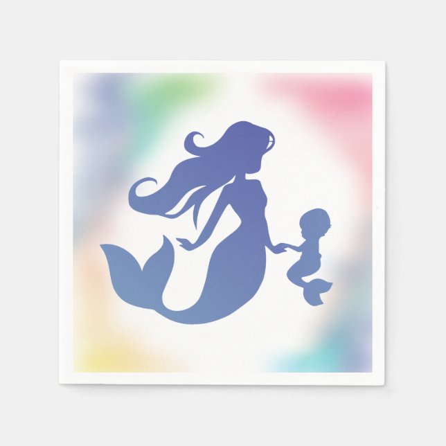 Mermaid Baby Shower Under the Sea Napkins (Front)