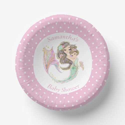 Mermaid baby shower under the sea paper bowls