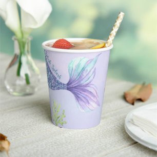 Mermaid Baby shower Under The Sea Paper Cups