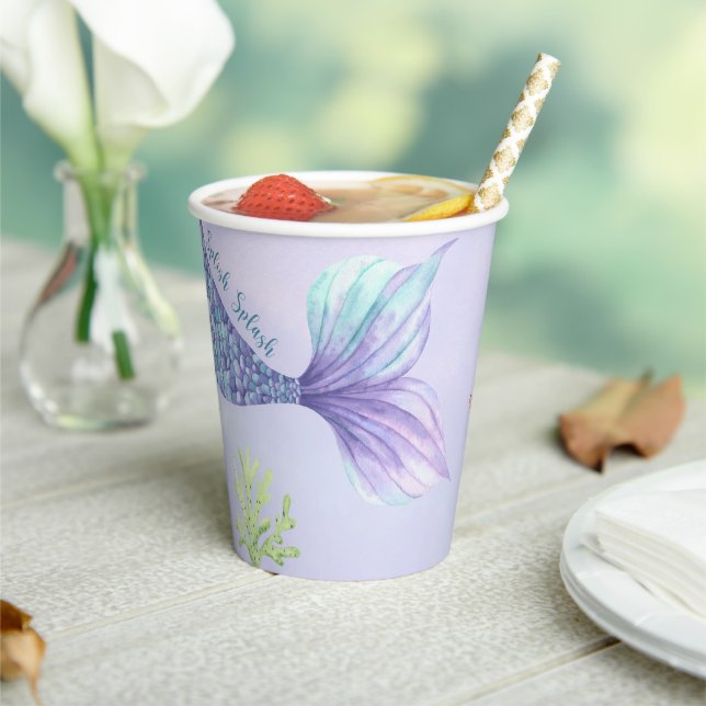 Mermaid Baby shower Under The Sea Paper Cups (Insitu)