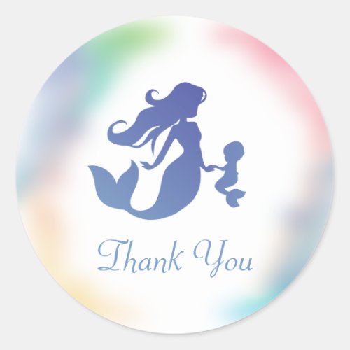 Mermaid Baby Shower Under the Sea Pastel Classic Round Sticker