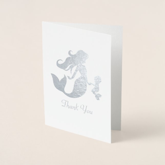 Mermaid Baby Shower Under the Sea Pastel Foil Card (Front)