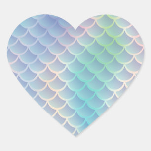 Mermaid Baby Shower Under the Sea Pastel Heart Sticker