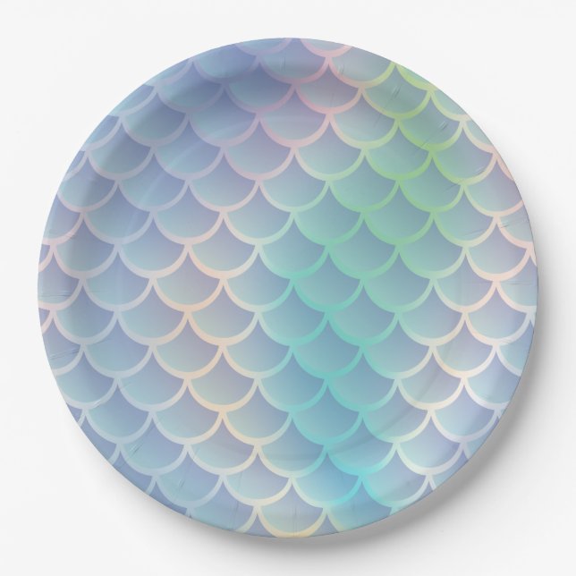 Mermaid Baby Shower Under the Sea Pastel Paper Plates (Front)