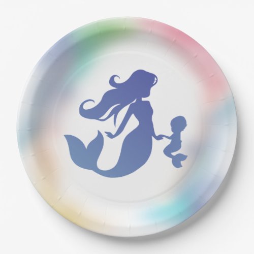 Mermaid Baby Shower Under the Sea Pastel Paper Plates