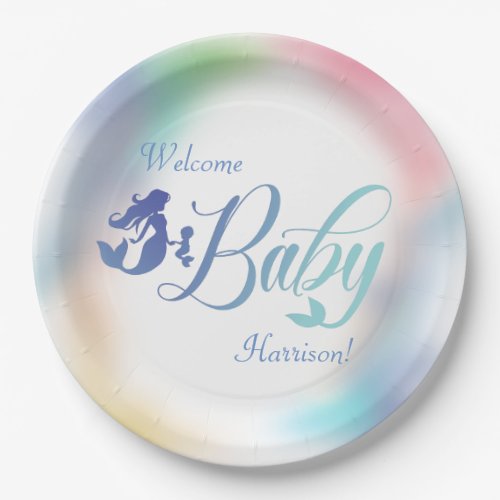 Mermaid Baby Shower Under the Sea Pastel Paper Plates
