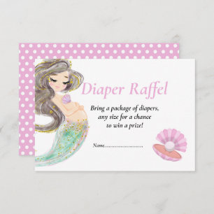 Mermaid baby shower under the sea raffel invitation