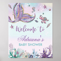 Mermaid Baby Shower Under the Sea Welcome Sign
