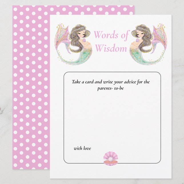 Mermaid baby shower under the sea Wisdom Invitation (Front/Back)