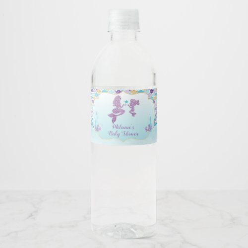 Mermaid Baby Shower Water Bottle Labels