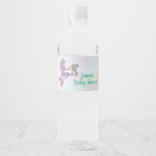 Mermaid Baby Shower Water Bottle Wrappers Label