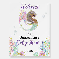 Mermaid Baby Shower Welcome African American