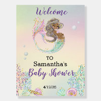 Mermaid Baby Shower Welcome African American