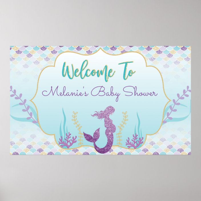 mermaid baby shower backdrop