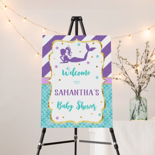 Mermaid Baby Shower Welcome Sign