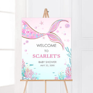 Mermaid Baby Shower Welcome Sign