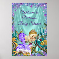Mermaid Baby Shower Welcome Sign