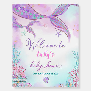 Mermaid Baby Shower Welcome Sign Under The Sea Pos