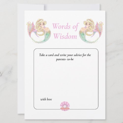 Mermaid Baby Shower Wisdom Pink  poka dots  Invitation