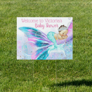 Mermaid Baby Shower Yard Sign