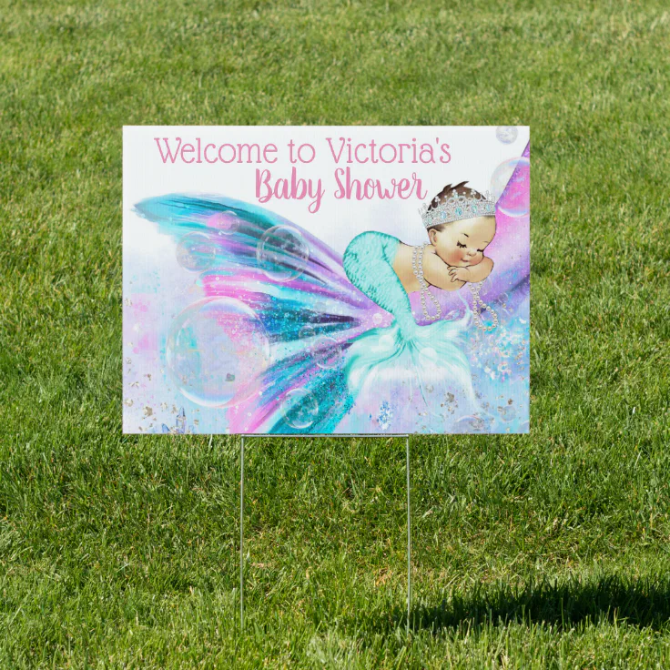 Mermaid Baby Shower Yard Sign Zazzle