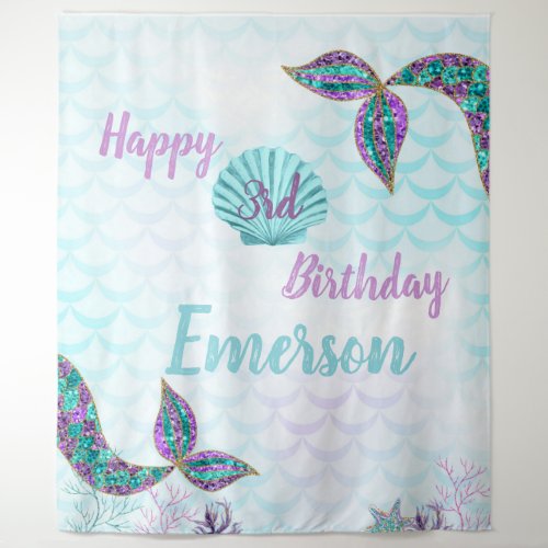 Mermaid Backdrop Birthday backdrop selfie