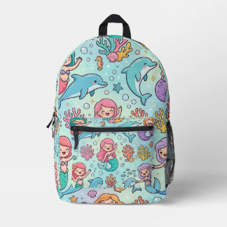 Mermaid Backpack – Dolphin Pastel Ocean Design