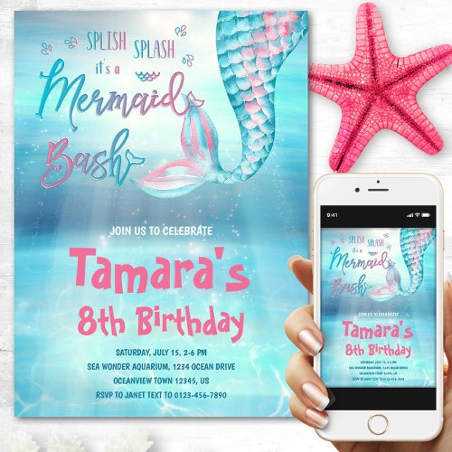 Mermaid Bash Birthday Invitation